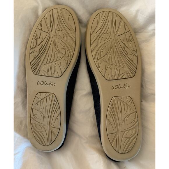 NWT Olukai NOHEA PERF Navy Perforated Suede Slip On Loafer Shoes Womens 6.5 36.5 - Picture 3 of 4